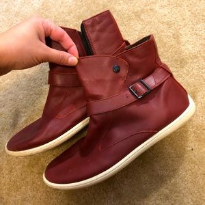 Red leather “Outer” brand Sneakers